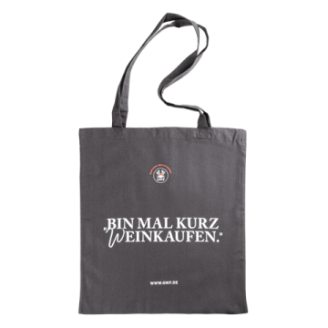 Jutebeutel "Bin mal kurz (W)einkaufen." 
