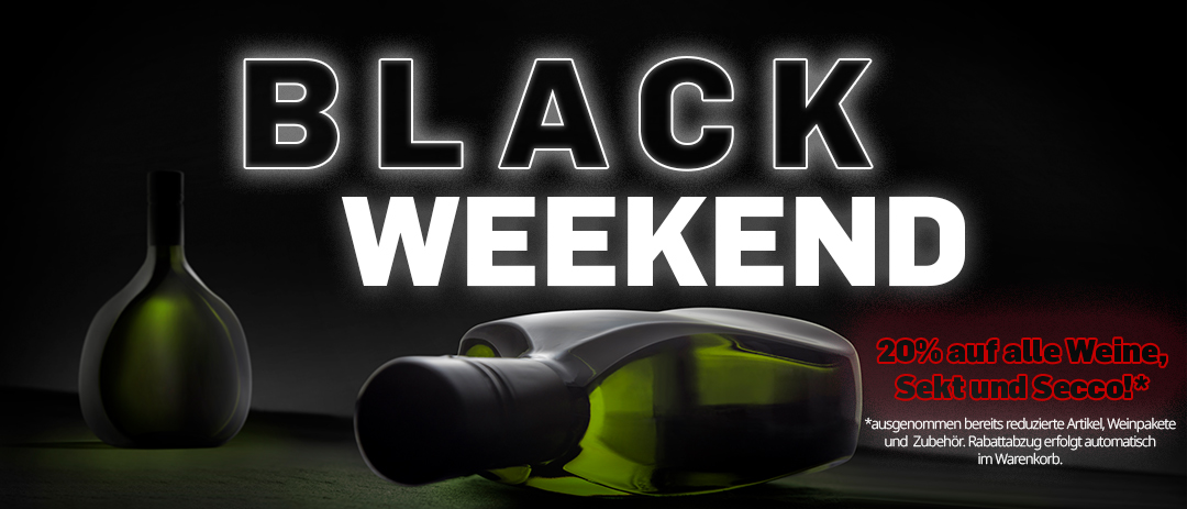 Aktionsbanner: Nur dieses Wochenende - 20% auf alle Weine!