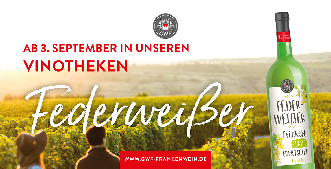 Frischer Federweißer in Weiß und Rot – jetzt in den Vinotheken der GWF Federweißer der GWF ab 3. September erhältlich