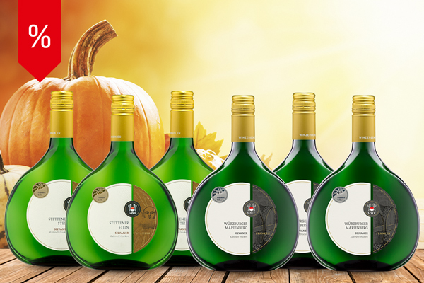 Silvaner-Paket mit 6 Flaschen fränkischen Silvaner - Perfekt für den Herbst